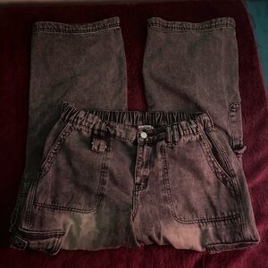 Black Denim Jeans Wide